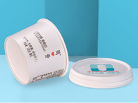 Vente en gros client logo impression yaourt rond boîte en plastique récipient d'emballage de yaourt avec cuillère