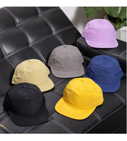 Casquette de baseball personnalisée avec logo imprimé, 5 panneaux, en nylon, à visière plate, fermeture snapback, légère, séchage rapide, imperméable, pour le sport
