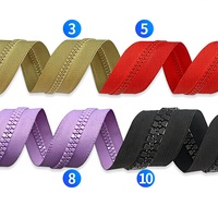 Vente en gros de attaches autobloquantes 3 # 5 # 8 # 10 #   Fermeture éclair en résine avec couleur ponctuelle, code plastique complet pour bagages, tentes et vêtements