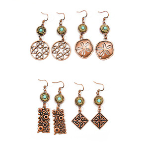 Bohemian Geometric <b>Drop</b> Earrings Alloy Antique <b>Bronze</b> Plated Women's Fashion Jewelry - Product Image 5