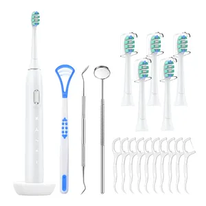 Benutzer definiertes Logo und Paket akzeptiert Drahtlose wiederauf ladbare US-Patent Sonic Adult elektrische Zahnbürste Mit 6 Zahnbürsten köpfen