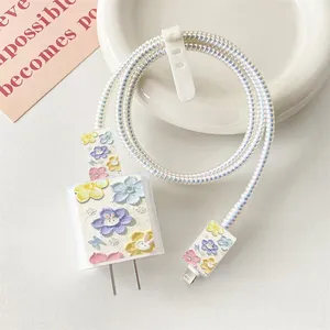 Enrouleur de câble USB mignon dessin animé couvercle de Protection en spirale pour Apple 18W 20W adaptateur US chargeur rapide étui protecteur souple pour <span class=keywords><strong>Iphone14</strong></span> - Product Image 3