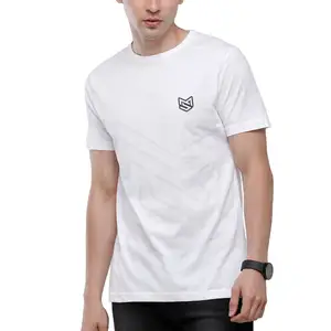 Digital Printed Men T Shirts Oversize Shirts Men's White Logo T-shirt - Minimalist Design With A Modern Twist
