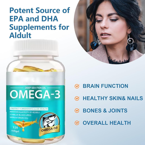 Capsules d'huile de poisson des grands fonds d'océan Omega 3, marque privée, certifiées <span class=keywords><strong>EPA</strong></span> <span class=keywords><strong>DHA</strong></span>, biologiques, sans gluten, naturelles, 120 unités - Product Image 3