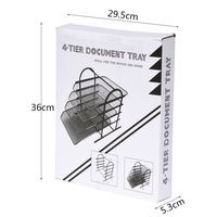 Organisateur de bureau extensible à 4 niveaux pour la maison, support de rangement en fil métallique portable pour documents A4, plateau de classement, étagère à livres