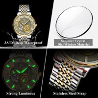 Montre Mécanique Lumineuse Étanche Poedagar Original de Luxe à Bracelet en Acier pour Hommes