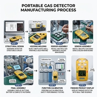 Moniteur de gaz cinq-en-un avec avertissement sonore, optique et par vibration et stockage de 200 000 données pour les équipes de sauvetage d'urgence