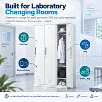 Casier pour personnel de laboratoire avec portes ventilées, serrures à clé individuelles, options de compartiments personnalisables, support pour la conception de plans de laboratoire
