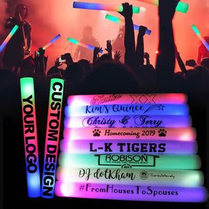 Barra de Espuma LED Personalizada con Logotipo, Luz Intermitente, 18.5 Pulgadas, Colorida, para Fiestas, 48 cm, para Correr de Noche - Product Image 1