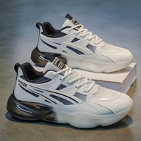 Chaussures de course à coussin d'air pour hommes noires, ultra légères, semelle souple, absorption des chocs, baskets de sport décontractées pour garçons du collège
