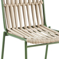 Chaises d'extérieur modernes empilables en corde tressée, haute résistance, pour café et salle à manger, avec structure en acier – Échantillon disponible