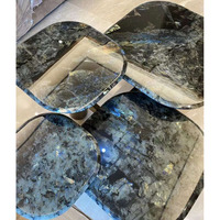 Dalles de marbre labradorite bleue, pierre naturelle, carrelage pour table de cuisine, meuble-lavabo de salle de bain, escaliers, marches, matériaux de construction