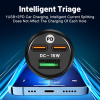 Chargeur de voiture USB mini OEM rapide 15W 3.1A Type C PD double port, adaptateur de prise de voiture à charge rapide pour iPhone iPad Samsung QC3.0