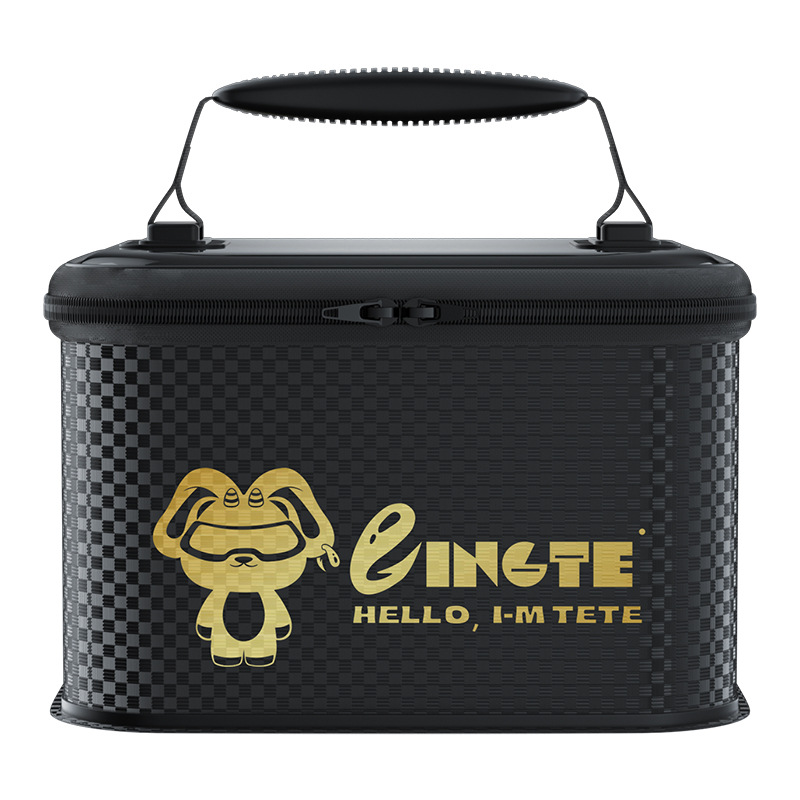 Boîte de rangement noire et dorée