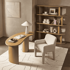 Estante de exhibición de biblioteca de madera maciza nórdica contra la pared sala de estar piso de oficina estante de artículos diseño personalización estanterías abiertas - Product Image 6