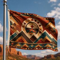 Drapeau Fanion de la Journée des Peuples Indigènes, 3 couches, imprimé numériquement, motif tribal, résistant à la décoloration, en polyester, pour les fêtes