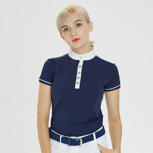Camiseta Polo Ligera de Secado Rápido para Mujer, Corte Clásico, Poliamida/Nailon, para Equitación y Ciclismo - Product Image 1