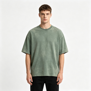 Camiseta Oversize para Hombre con Tecnología DTG, Lavado Ácido, 100% Algodón, Logo Personalizado, Estilo Urbano, Hombros Caídos - Product Image 1