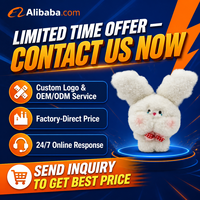 Peluche Lapin Mignon et Doux avec Nœud à Carreaux, Animal en Peluche Blanc en Sherpa pour Enfants, Cadeau d'Anniversaire Vente en Gros OEM/ODM