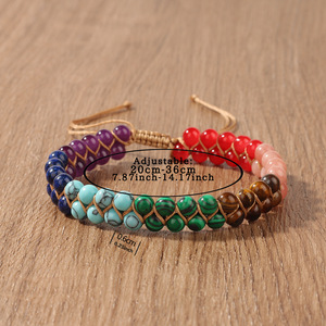 Adjustable Braided 7 Chakra <b>Beaded</b> <b>Bracelet</b> Natural Healing Stone Yoga Meditation Spiritual Jewelry - Product Image 4