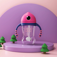 Bouteille de voyage pour enfants la plus vendue, 280 ml, sans BPA, en Tritan PP, avec paille escamotable, écologique, motif dessin animé mignon