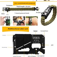 Kit de survie professionnel 60-en-1 pour l'extérieur, équipement de camping multifonctionnel, boîte à outils d'urgence SOS pour la randonnée en milieu sauvage et les situations de catastrophe