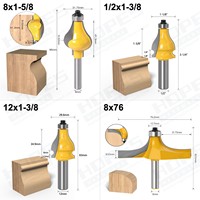 Lot de 2 fraises à profil de moulure arrondie pour comptoirs et rampes, en carbure, avec queue de 12,8 mm, pour machine CNC