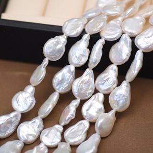 Perles d'eau douce blanches de forme baroque de la marque Wenchi, faites à la main, pour bijoux DIY, design goutte d'eau naturelle, bouton, accessoire de Chine - Product Image 1