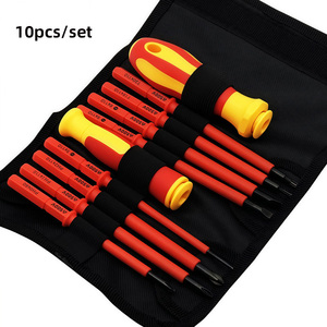 Geïsoleerde schroevendraaierset, duurzaam voor werkplaats, 10-delig VDE precisie met etui en magnetische punten in professionele gereedschapskoffer - Product Image 4