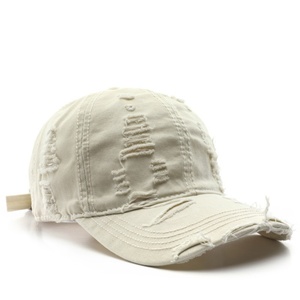Custom Sporty Jersey Ripped Denim Baseball Caps-Authentic Vintage Style Breathable Cotton & Distressed Patterns - Product Image 2