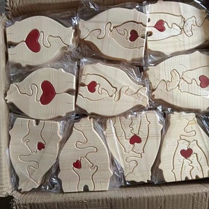 Set di Puzzle in Legno Personalizzato con Incisione, Famiglia di Orsi Madre e Figlio, Decorazione per la Casa, Regalo Fai-da-Te per la Festa della Mamma - Product Image 2