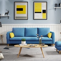 Nouveaux Modèles Canapé en Lin Tissu 3 Places Contemporain pour Petit Salon Mobilier Maison Minimaliste Confortable