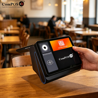 ComPOSxb Google, Terminal Punto de Venta Portátil Android 14 de 8 Pulgadas para Restaurantes, con Bluetooth, NFC, Impresora Térmica de 58 mm, Código QR, SIM 4G