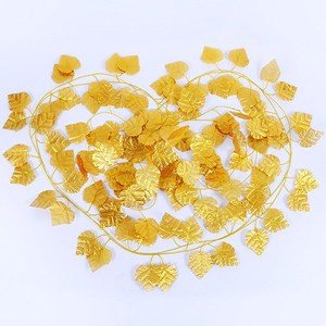 ใบองุ่นสีทองประดิษฐ์ ดอกไม้ไหม ขนาด 100-200 ซม. สำหรับตกแต่งเพดานงานแต่งงาน - Product Image 5