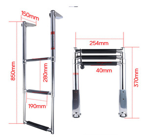 Escalera Telescópica Plegable de Acero Inoxidable para Barcos YUMU, 4 Escalones Antideslizantes, Nueva Condición, para Muelle de Yates y Pontones - Product Image 5