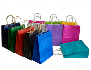 Sacs en papier kraft personnalisés avec poignée et logo imprimé pour restaurants, boutiques de vêtements, idéaux pour la publicité et l'emballage de chaussures - Product Image 5