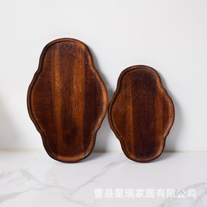 Japanese Style Walnut Wood Octagonal <b>Tray</b> Set <b>Small</b> Serving <b>Tray</b> For Dessert Snack Platter - Product Image 2