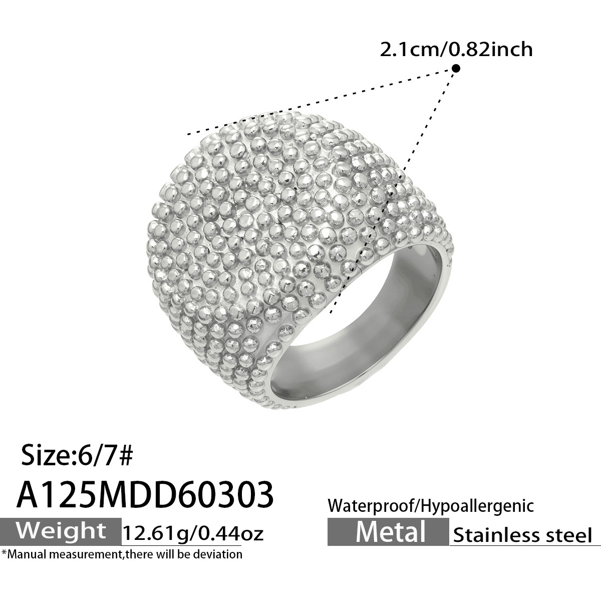 Anillo de Moda de Plata para Mujer, Hipoalergénico