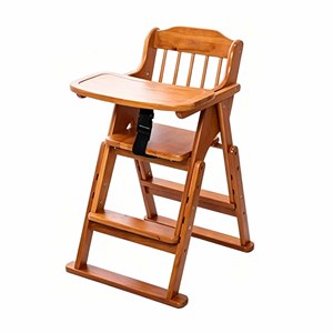 Chaise haute pour enfant en bois massif, chaise à manger pour bébé, chaise haute 5 en 1 avec roulettes pour tout-petits - Product Image 3