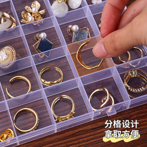 Jewelry Storage Box 28 Compartments Transparent Plastic Earring Ring Organizer For Daily Use - Product Image 4