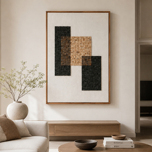 Solid Wood <b>Frame</b> Wooden Pine Textured Abstract Wall Hanging Still Life Style Bedroom Living Room Wall Art Artwork Home Decor - Product Image 1