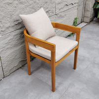Stock de gros cadre en teck en forme de U pour l'extérieur avec chaise de jardin rembourrée imperméable