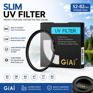 Filter UV Multi Lapisan Tipis OEM Pabrik 52 58 62 67 77 82mm Pelindung Lensa Kamera untuk Kamera <span class=keywords><strong>Canon</strong></span> DSLR <span class=keywords><strong>Mirrorless</strong></span> - Product Image 1