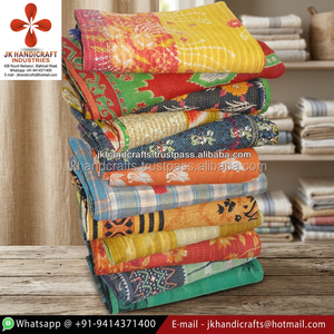 JK Handicraft Traditional Printed Cotton Kantha <b>Quilt</b> Reversible Home Decor <b>Blanket</b> All Season Handmade - Product Image 3