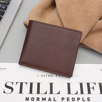 Dompet Kulit Pria Premium Grosir, Dompet Kulit Asli Full Grain Kasual, Dompet Multi-Kartu, Dompet Lipat Pendek Kulit Asli
