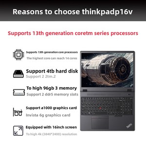 लेनेनोवो थिंकपैड p16v 16-इंच मोबाइल वर्कस्टेशन लैपटॉप इनटेल प्रोसेसर tn पैनल वायरलेस अंग्रेजी नई स्थिति - Product Image 2