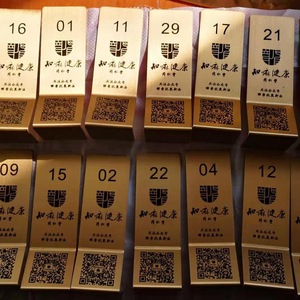 Stainless Steel <b>Table</b> Number <b>Card</b> A2 Textured Brass Color For Restaurant Front Of House Service - Product Image 3