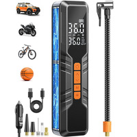 Inflador de Neumáticos Inalámbrico, Compresor de Aire Portátil de 150 PSI, Recargable con Batería 18650, Pantalla Digital para Automóvil, SUV y Motocicleta