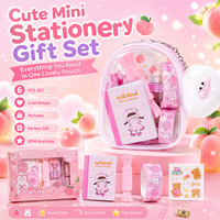 Kit de Papelería Adorable al por Mayor con Mini Cuaderno, Notas Adhesivas, Resaltador, Cinta Washi, Set de Regalo Portátil OEM ODM