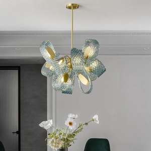 minimalist hotel pendant lamps art ribbon deco hand blown glass pendant <b>lights</b> for dining room - Product Image 3